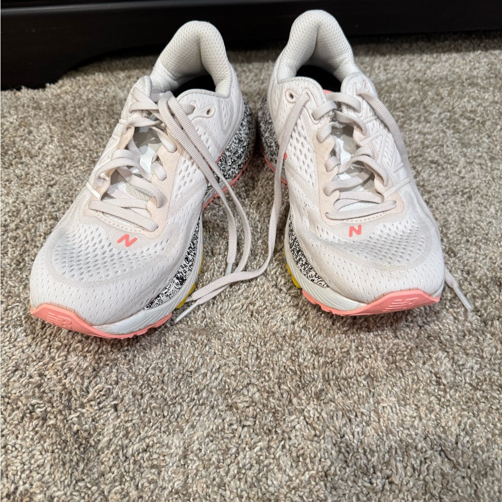 New Balance White and Pink Athletic Shoes